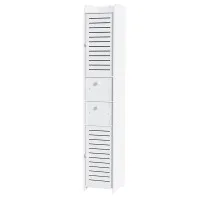 Artiss 2X Bathroom Toilet Storage Cabinet Tallboy Cupboard White 2 Drawers 2 Ventilated Cabinets 118cm