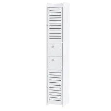 Artiss 2X Bathroom Toilet Storage Cabinet Tallboy Cupboard White 2 Drawers 2 Ventilated Cabinets 118cm