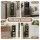 Artiss 2X Bathroom Storage Cabinet Floor Organiser 20x20x84cm Slim Adjustable Black with Arched Door