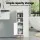 Artiss 2-Pack Slim Bathroom Storage Cabinet 3-Tier Adjustable Shelf Arched Door White 20x20x84cm with Gold-Tone Legs