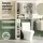 Artiss Over Toilet Bathroom Storage Cabinet 6 Compartments Adjustable Shelf Barn Door White 172cm Tall
