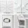 Artiss Over Toilet Bathroom Storage Cabinet 6 Compartments Adjustable Shelf Barn Door White 172cm Tall