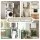 Artiss Over Toilet Bathroom Storage Cabinet 6 Compartments Adjustable Shelf Barn Door White 172cm Tall