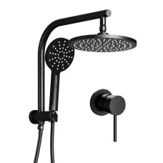 Cefito 22cm Rainfall Shower Head Set with 12cm Handheld and Brass Mixer Chrome Finish (High Pressure)