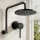 Cefito Matte Black 20cm Rain Overhead Swivel Shower Head with Solid Brass Wall Mixer Set 9L/min WELS