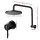 Cefito Matte Black 20cm Rain Overhead Swivel Shower Head with Solid Brass Wall Mixer Set 9L/min WELS