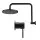 Cefito Matte Black 20cm Rain Overhead Swivel Shower Head with Solid Brass Wall Mixer Set 9L/min WELS