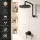 Cefito Matte Black 20cm Rain Overhead Swivel Shower Head with Solid Brass Wall Mixer Set 9L/min WELS