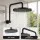 Cefito Matte Black 20cm Rain Overhead Swivel Shower Head with Solid Brass Wall Mixer Set 9L/min WELS