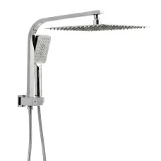 12 inch Rain Shower Head Set 300mm Overhead with 3-Mode Handheld Brass Diverter Chrome WELS High Pressure