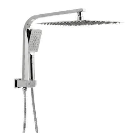12 inch Rain Shower Head Set 300mm Overhead with 3-Mode Handheld Brass Diverter Chrome WELS High Pressure