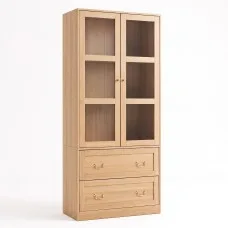 Artiss 180cm Buffet Sideboard Cabinet with Drawers Adjustable Shelves Clear Doors Wood Storage