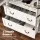 Artiss Buffet Sideboard Cabinets Set of 2 180cm White Clear Doors with Adjustable Shelves