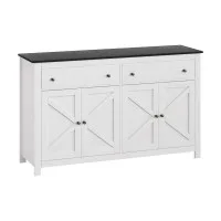 Artiss Buffet Sideboard Storage Cabinet 140cm with 2 Drawers, Adjustable Shelf and Soft-Closing Hinges Black