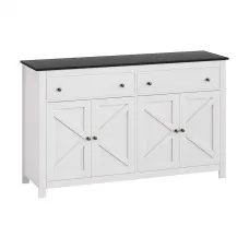 Artiss Buffet Sideboard Storage Cabinet 140cm with 2 Drawers, Adjustable Shelf and Soft-Closing Hinges Black