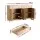Artiss 140cm Buffet Sideboard Cabinet with Marble Effect Top, Fluted Doors, 2 Drawers and Adjustable Shelves Pine