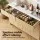 Artiss 140cm Buffet Sideboard Cabinet with Marble Effect Top, Fluted Doors, 2 Drawers and Adjustable Shelves Pine