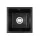 Cefito 38x38cm Black Granite Kitchen Sink - Durable Single Bowl, Heat & Scratch Resistant with R15 Corners & Strainer