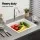Cefito 38x38cm White Granite Kitchen Sink - Durable Single Bowl, Heat & Scratch Resistant, Easy Clean R15 Corners