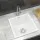 Cefito 38x38cm White Granite Kitchen Sink - Durable Single Bowl, Heat & Scratch Resistant, Easy Clean R15 Corners