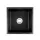Cefito 45x45cm Granite Kitchen Sink, Black Single Bowl – Durable, Heat & Scratch Resistant, Easy-Clean R10 Corners
