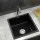 Cefito 45x45cm Granite Kitchen Sink, Black Single Bowl – Durable, Heat & Scratch Resistant, Easy-Clean R10 Corners