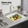 Cefito 45x45cm White Granite Kitchen Sink - Single Bowl, Heat & Scratch Resistant, Food Grade Material, 10-year warranty