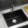 Cefito 55x45cm Granite Kitchen Sink - Black Single Bowl, Heat & Scratch Resistant, 10-year warranty, Food Grade Material