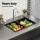 Cefito Granite Kitchen Sink 77x45cm Double Bowl Black - Heat & Scratch Resistant, 10-year warranty, Food-Safe Material