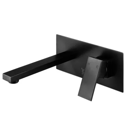 Cefito Bathroom Basin Mixer Tap, Solid Brass, Matte Black, 220x100x200mm, Wall Mounted, WaterMark & WELS Certified