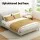 Artiss Queen Size Bed Frame, Faux Linen, Beige, 217x160x33cm - Stylish Hardwood Slat Support for Cosy Sleep