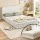 Artiss Queen Compression Bed Frame Boucle Cream Teddy Velvet 80kg/m³ High Density No Assembly 25cm Low Profile
