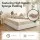 Artiss Queen Compression Bed Frame Boucle Cream Teddy Velvet 80kg/m³ High Density No Assembly 25cm Low Profile