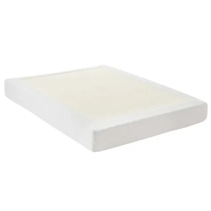 Artiss Queen Compression Bed Frame Boucle Cream Teddy Velvet 80kg/m³ High Density No Assembly 25cm Low Profile