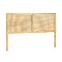 Artiss Bed Head Headboard Double, Rattan & Pine Wood, Rustic Boho Style, 141x4x110cm, Easy Assembly, 1-Year Warranty