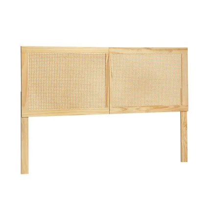 Artiss Bed Head Headboard Queen Rattan Pine 156.5x4x110cm - Rustic Boho Style, Easy Assembly, 1-Year Warranty