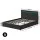 Artiss Cole Queen Size Bed Frame with LED Lights, Black PVC Leather, Gas Lift Storage, Steel & Wood Construction