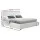 Artiss Queen Bed Frame White, LED Lights, Gas Lift Storage, PVC Leather, High-Density Foam, Steel/Wood Construction