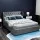 Artiss Queen Size Bed Frame with Gas Lift Storage, Grey Faux Linen, Tufted Headboard, High Density Foam Padding