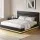 Artiss LUMI King Size LED Gas Lift Bed Frame Black Upholstered Storage with LED Lighting 16 Colours 4 Modes