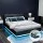 Artiss LUMI Queen Bed Frame - Black PVC Leather, LED Lights, Gas Lift Storage, High Density Foam, 16 Colours