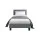 Artiss Neo King Single Bed Frame, Grey - Modern Faux Linen, Padded Headboard, Sturdy Wood & Metal Design