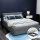 Artiss Nino Queen Size Gas Lift Bed Frame, Grey - Faux Linen Upholstery, Storage, Steel Frame, Padded Headboard