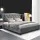 Artiss Pier Double Bed Frame Grey French Provincial Linen Upholstered, Tufted Headboard, Sturdy Steel, 1-Year Warranty