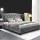 Artiss King Size Pier Bed Frame, Grey - French Provincial Style, Tufted Wing Headboard, Steel & Wood Construction