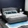 Artiss King Size Pier Bed Frame, Grey - French Provincial Style, Tufted Wing Headboard, Steel & Wood Construction