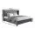 Artiss King Size Pier Bed Frame, Grey - French Provincial Style, Tufted Wing Headboard, Steel & Wood Construction
