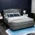 Artiss Pier Bed Frame Queen Size Grey French Provincial Style, Linen Fabric, Tufted Headboard, Sturdy Steel Frame