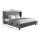 Artiss Pier Bed Frame Queen Size Grey French Provincial Style, Linen Fabric, Tufted Headboard, Sturdy Steel Frame