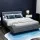 Artiss Vanke Double Size Bed Frame Grey Upholstered Faux Linen, Tufted Headboard, Solid Wood Slats, Sturdy Metal Frame
